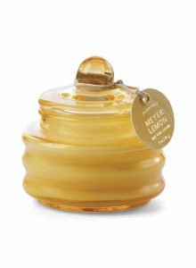 Стъклена мини соева свещ с капак Падивакс, Лъч - жълта - лимон